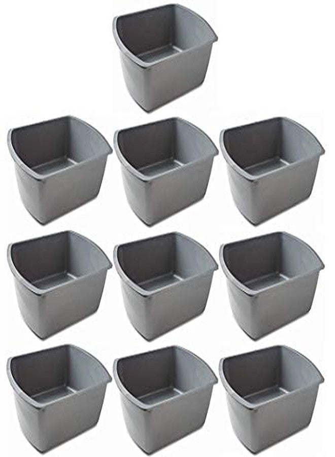 Vakly Wash Basins [10 Pack] – Rectangular Plastic 7-Quart Graduated Hospital Soaking Tub with Markings – Small Portable Washbasin for Face Washing, Cleaning, Foot Bath, Dishes, Laundry & Bedside Care